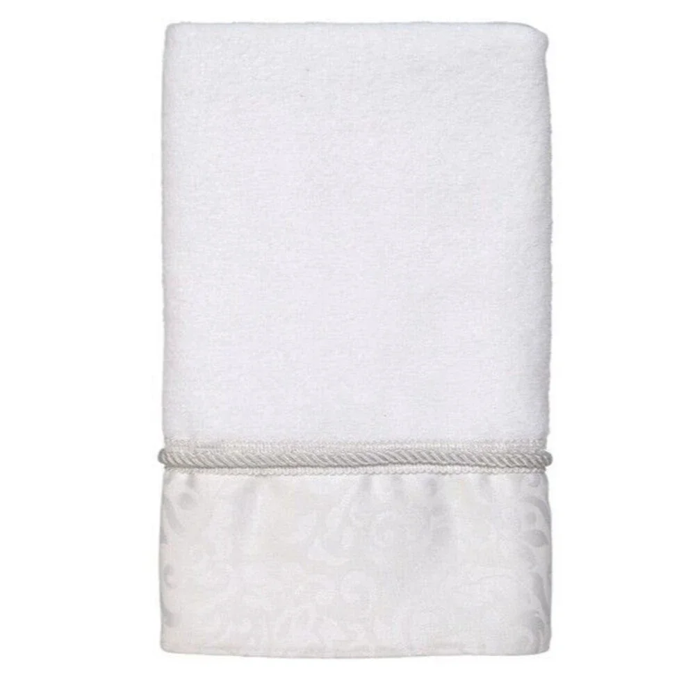 Avanti Manor Hill Set of 2 Fingertip Towels Bright White Guest Bath Bathroom